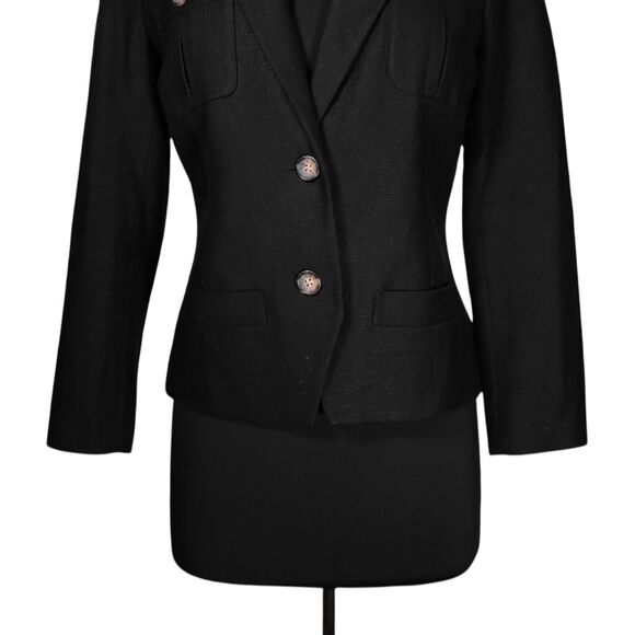 Banana Republic Women's Blazer Black Linen Blend Work Office Lined Suit Jacket 8 - Picture 7 of 9